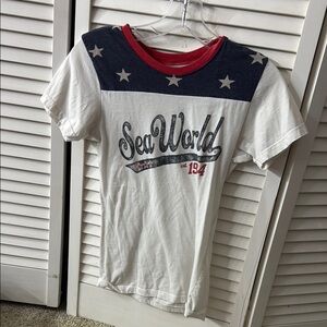 Kids Star Print T-Shirt - White and Navy